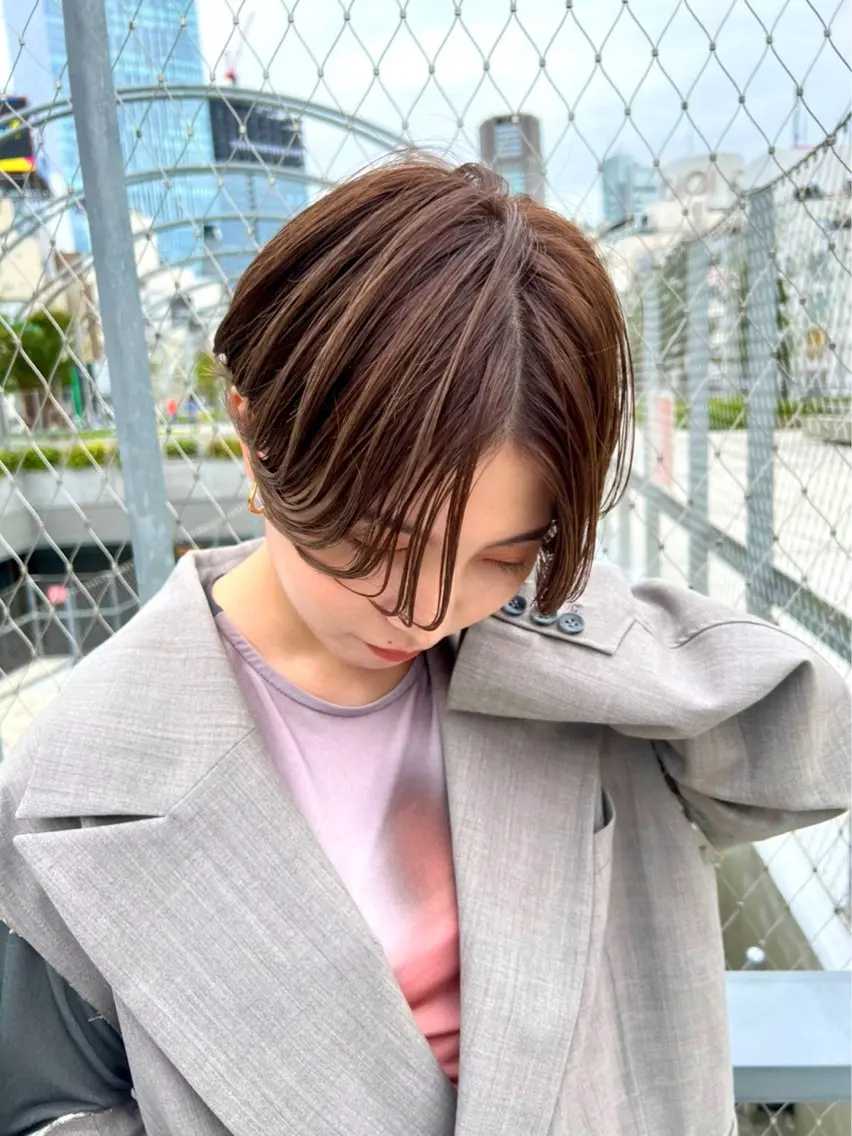 ショート カット ヘアカラー 骨格診断で絶対可愛い ✨丸みショート✨凌弥のヘアスタイル