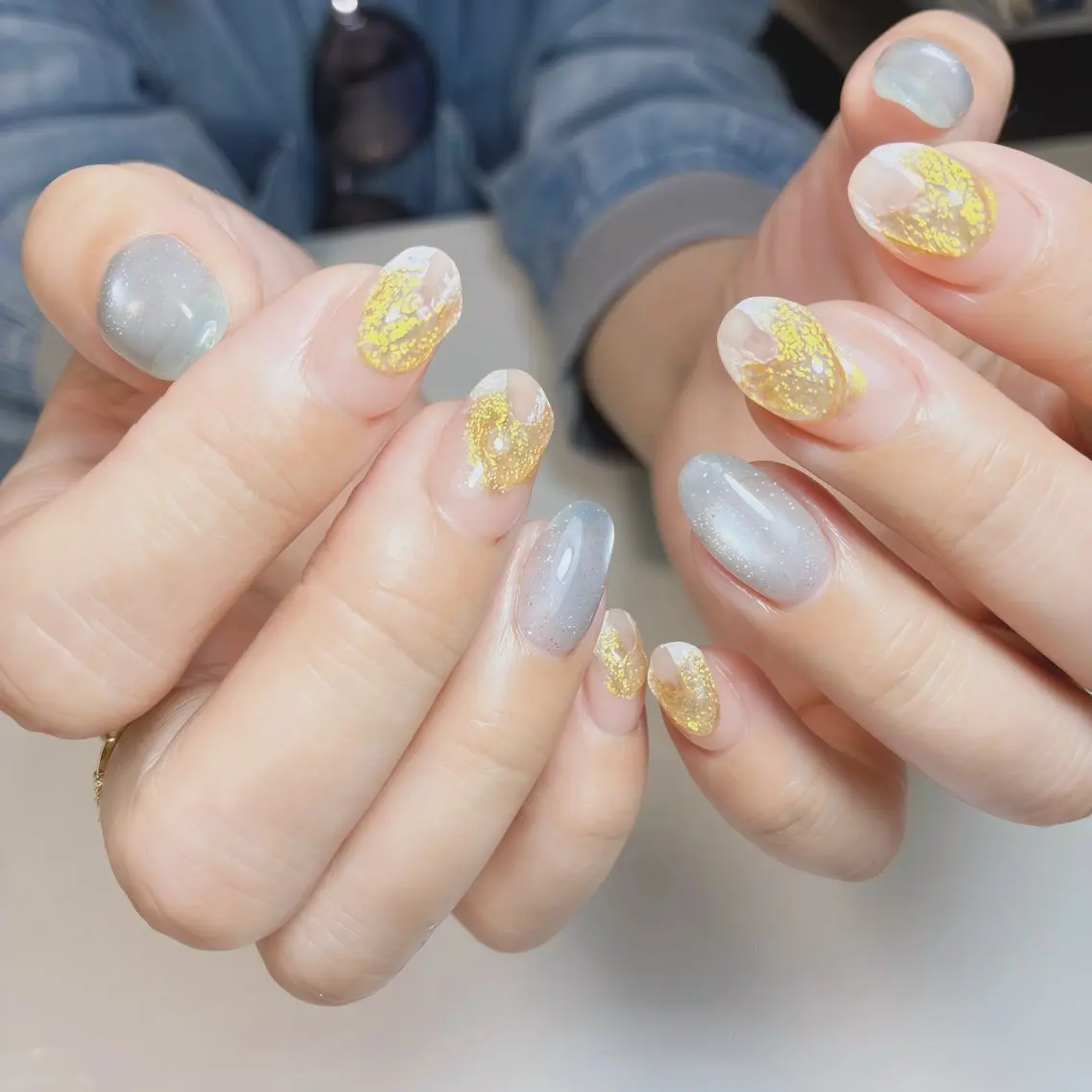 ネイル フットネイル 氷ネイル・うるうるネイル マグネットネイル ニュアンスネイル シンプルネイル ハンドネイル nail salon anoneのネイルデザイン