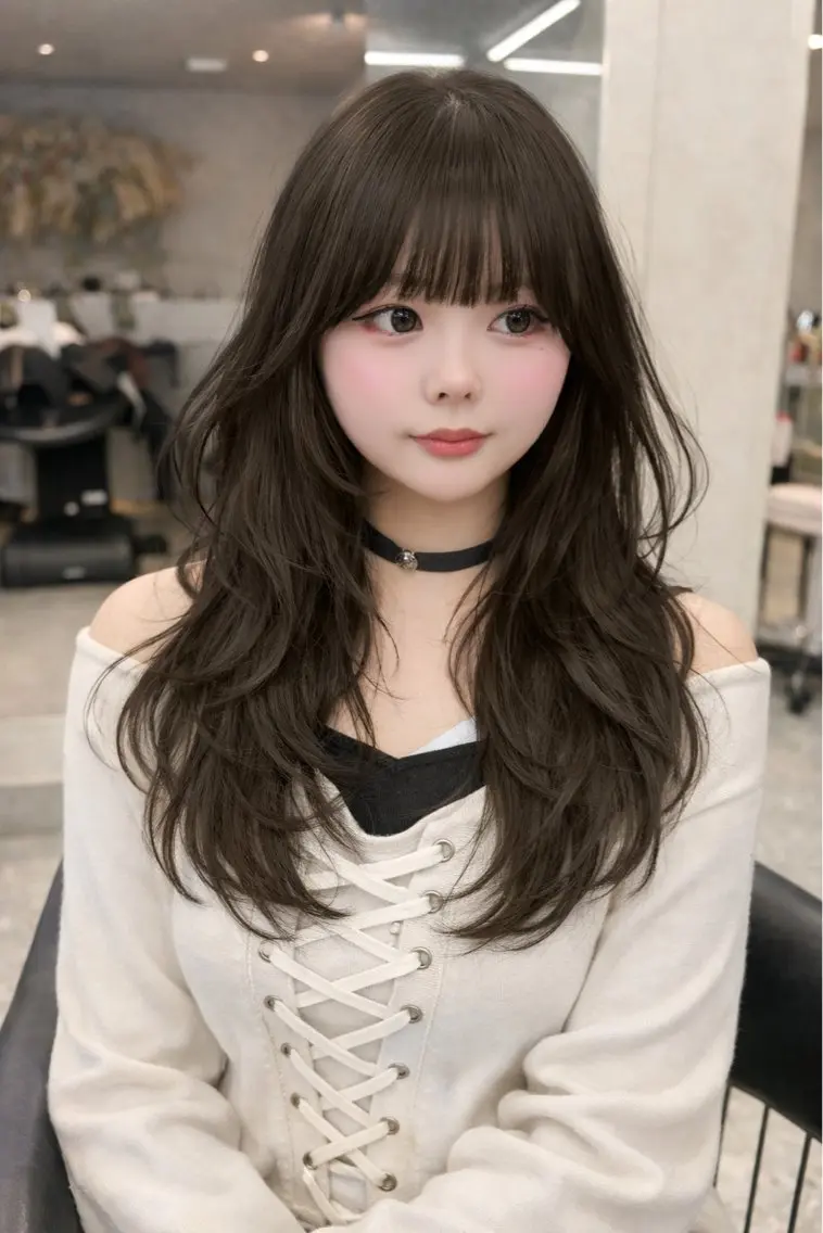 ロング カラー ヘアアレンジ カット ヘアカラー fumika🎀 ベージュのヘアスタイル