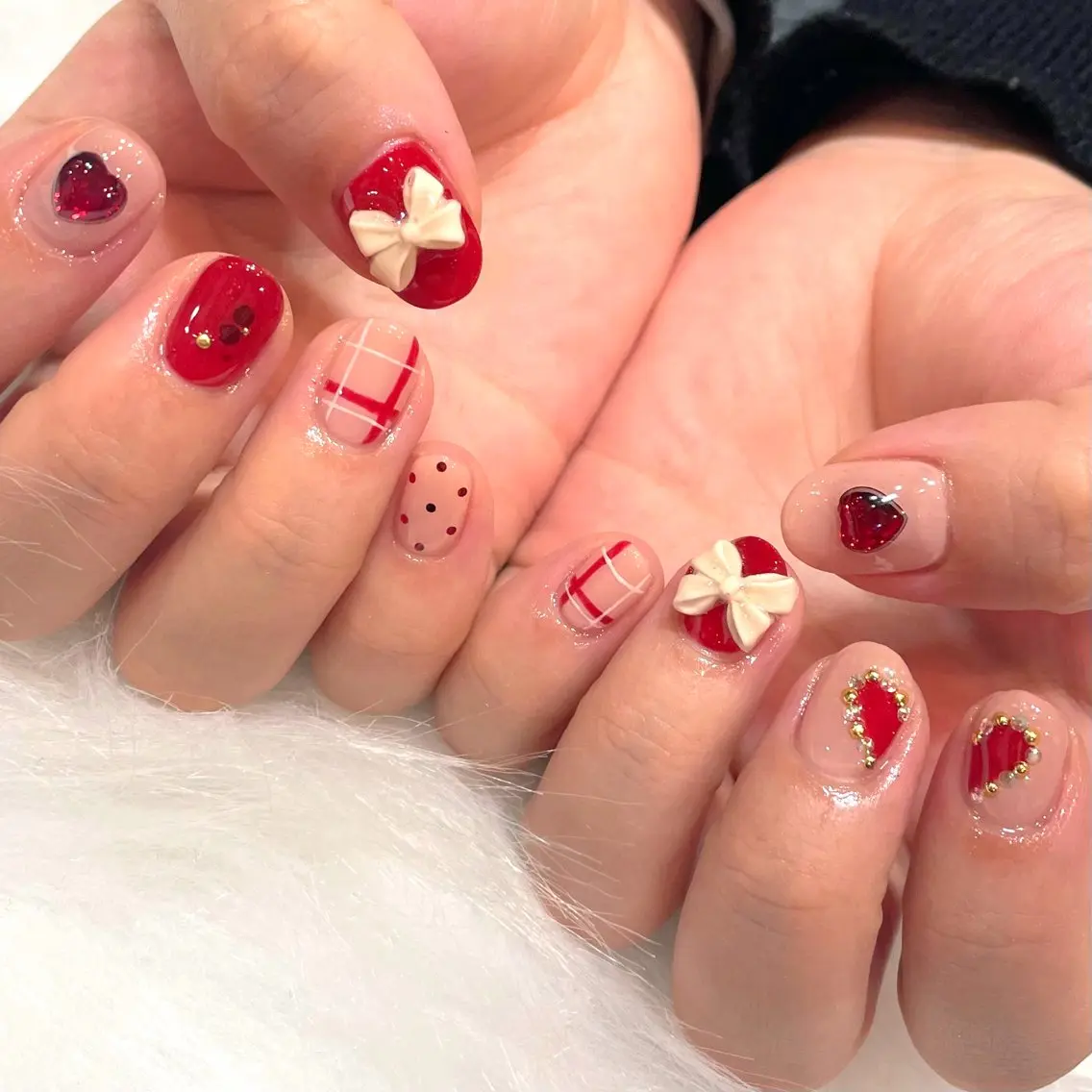 ネイル バレンタイン 冬ネイル クリスマス MADDYNAILS ✴︎柏痛ネイルのネイルデザイン