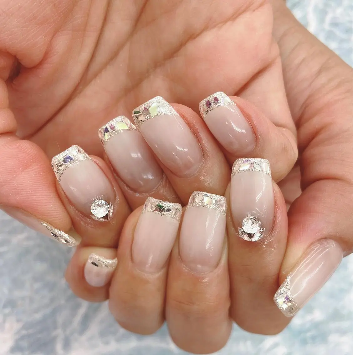 ネイル フレンチネイル ガラスフレンチ Nailist🌟 Wakanaのネイルデザイン