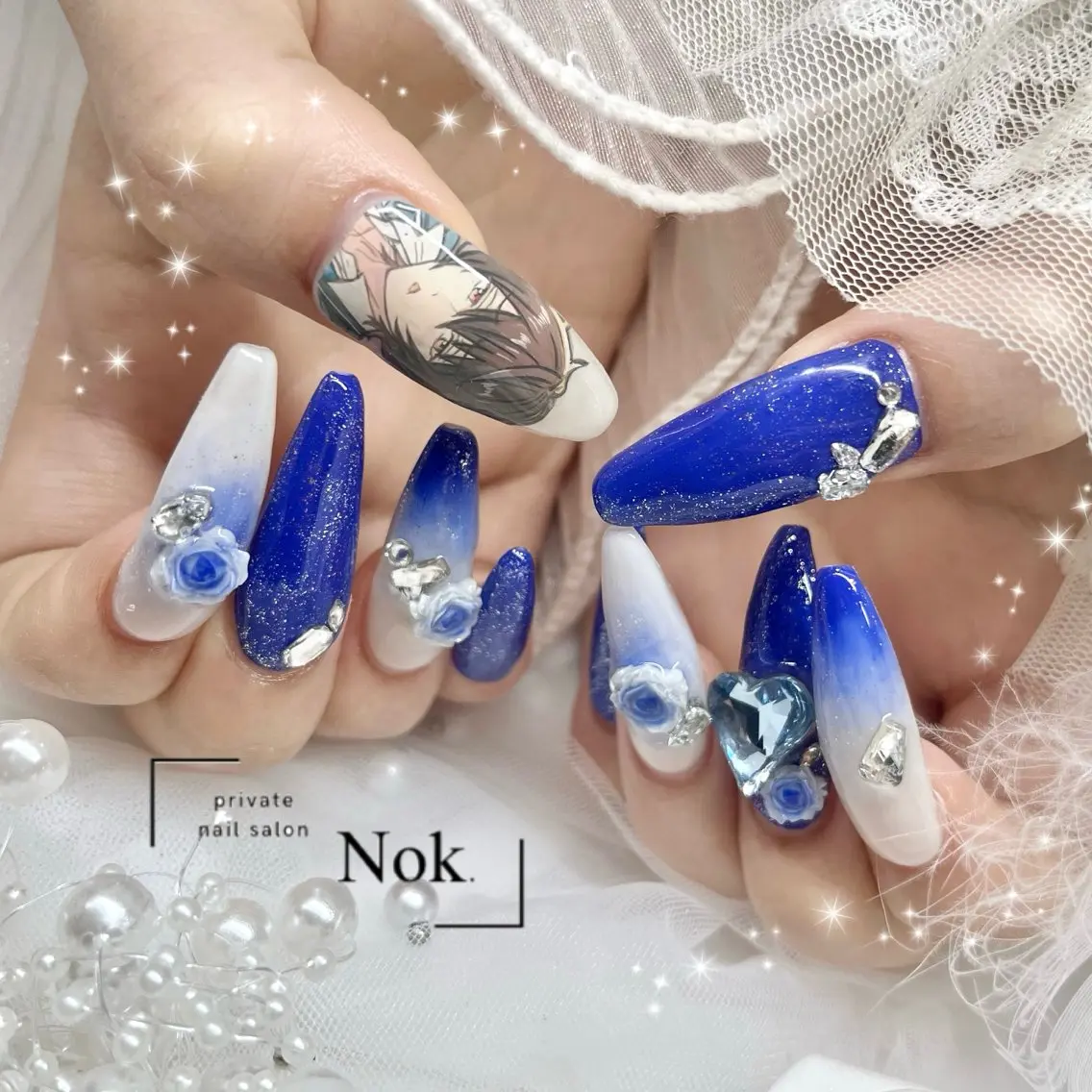 ネイル ハート ハンドネイル 池袋痛ネイル Nok. 渡辺のネイルデザイン
