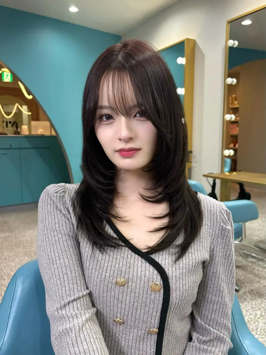 セミロング ピンクブラウン 古上 心晴のヘアスタイル
