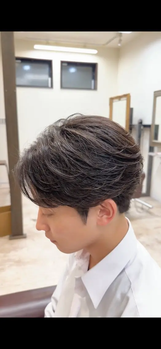パーマ メンズ フェザーパーマ メンズパーマ カット パーマ RITZ 小平颯真のヘアスタイル