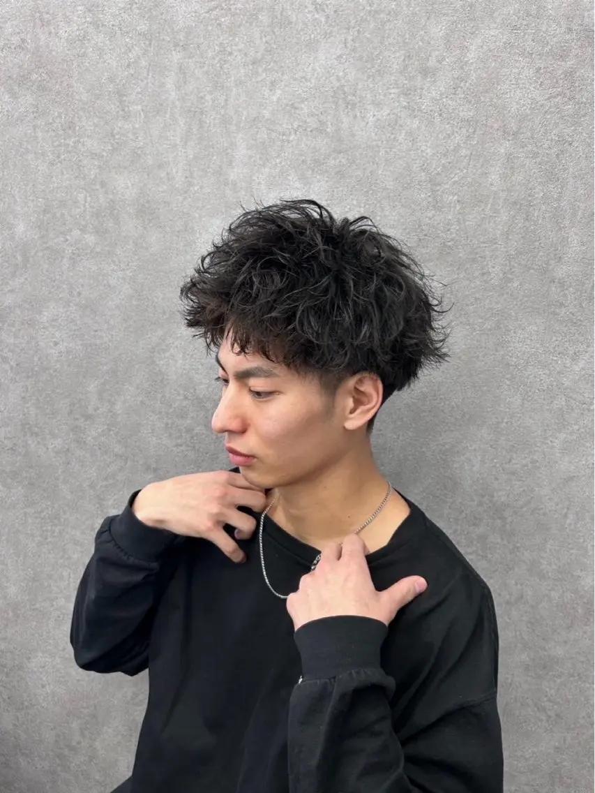 ショート カラー パーマ メンズ カット メンズ特化 👑YUTAのヘアスタイル