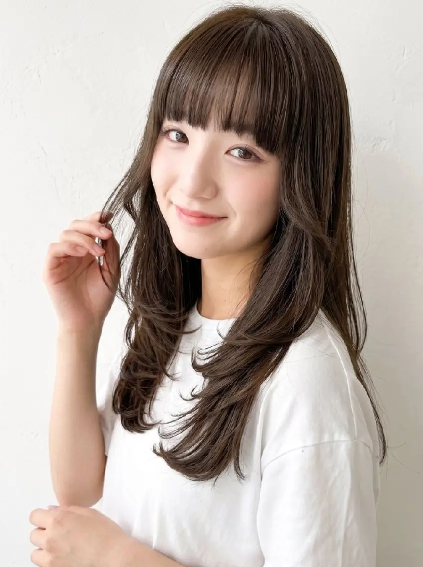 ロング レイヤーカット 齋藤大貴のヘアスタイル