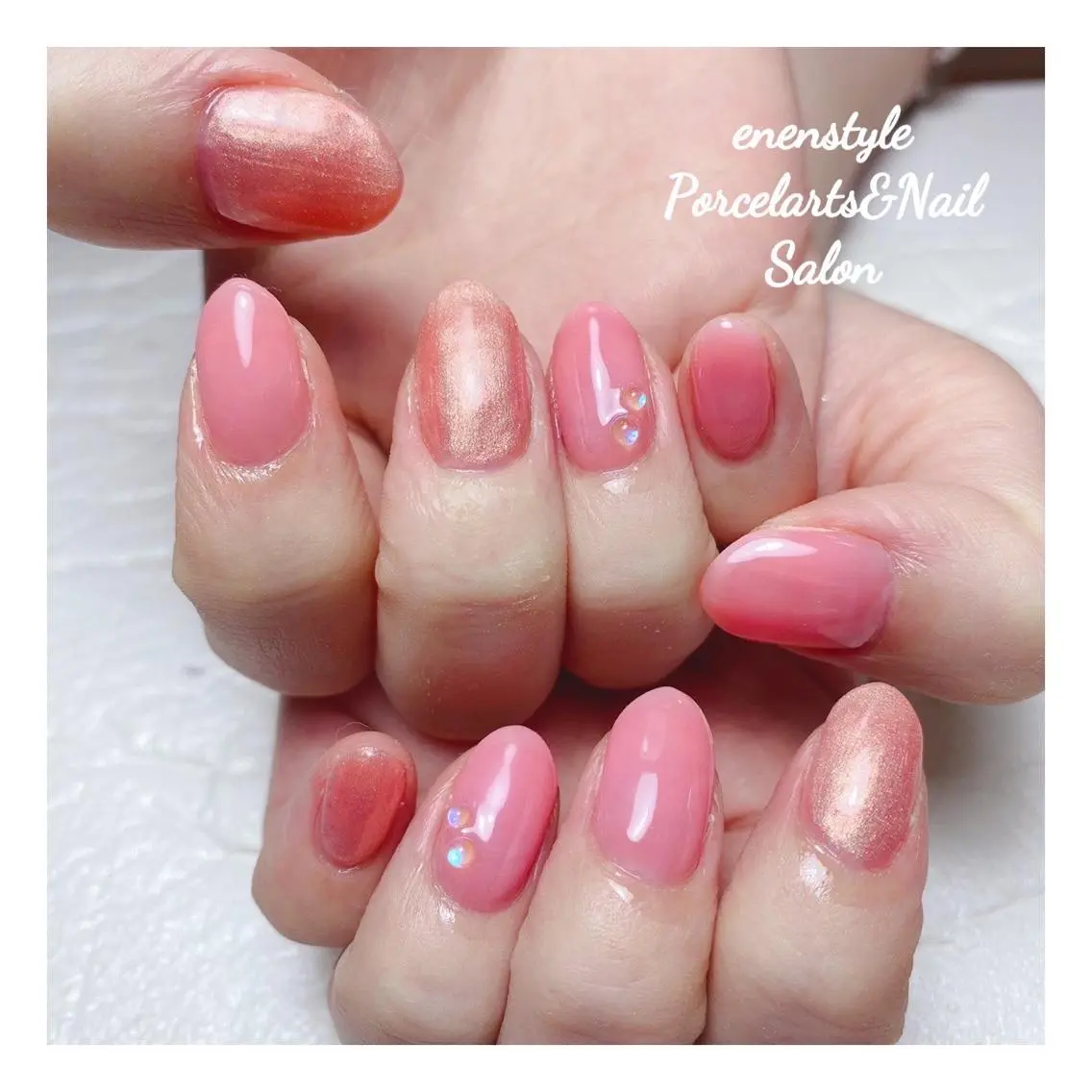 ミディアム ネイル 🐾enen style 🐾のネイルデザイン
