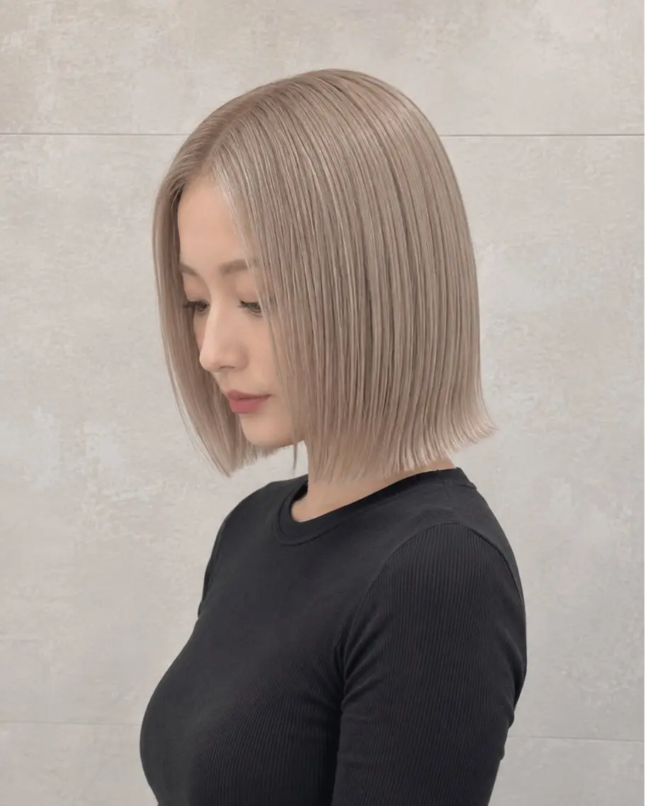 ミディアム カラー ブリーチ ケアブリーチ 髪質改善 縮毛矯正 トリートメント ヘアカラー 久木原 ゆりのヘアスタイル