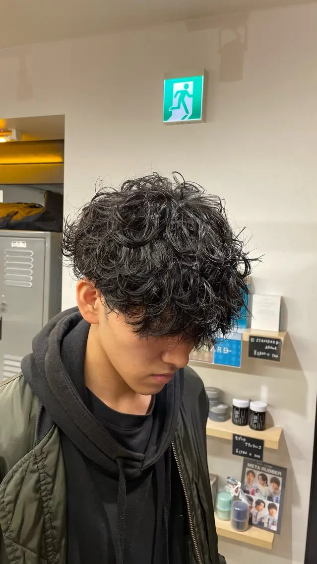 ショート パーマ メンズ カット パーマ fifth 阿部楓のヘアスタイル
