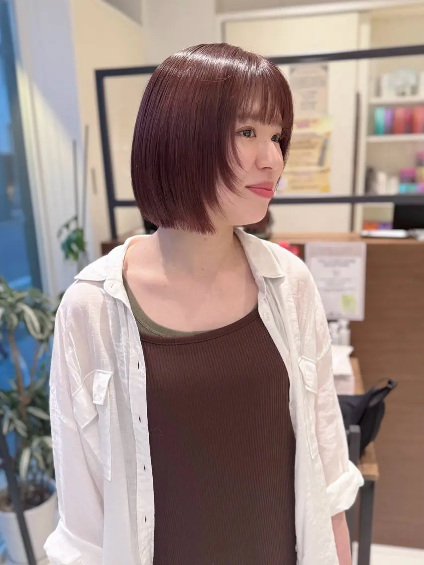 ショート ボブ 顔まわりレイヤー レイヤーカット BAssA 江古田店のヘアスタイル