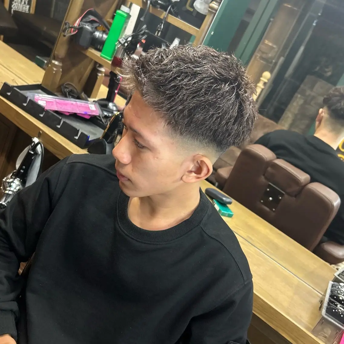ショート カラー メンズ ミストバング  フェイスフレーミング カット ヘアカラー 💈PRO SHOP WAVE 望愛💈のヘアスタイル