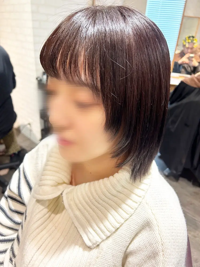 ショート カラー ボブレイヤー ボブ 顔周りカット レイヤーカット カット ヘアカラー トリートメント パーソナルカラー 診断🍀マリンのヘアスタイル