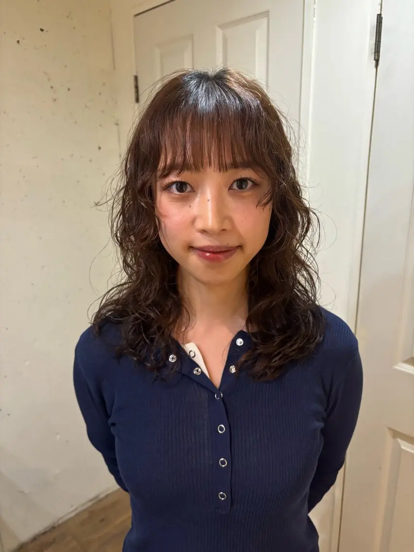 ミディアム パーマ カット パーマ kaito パーマ募集！🙌のヘアスタイル