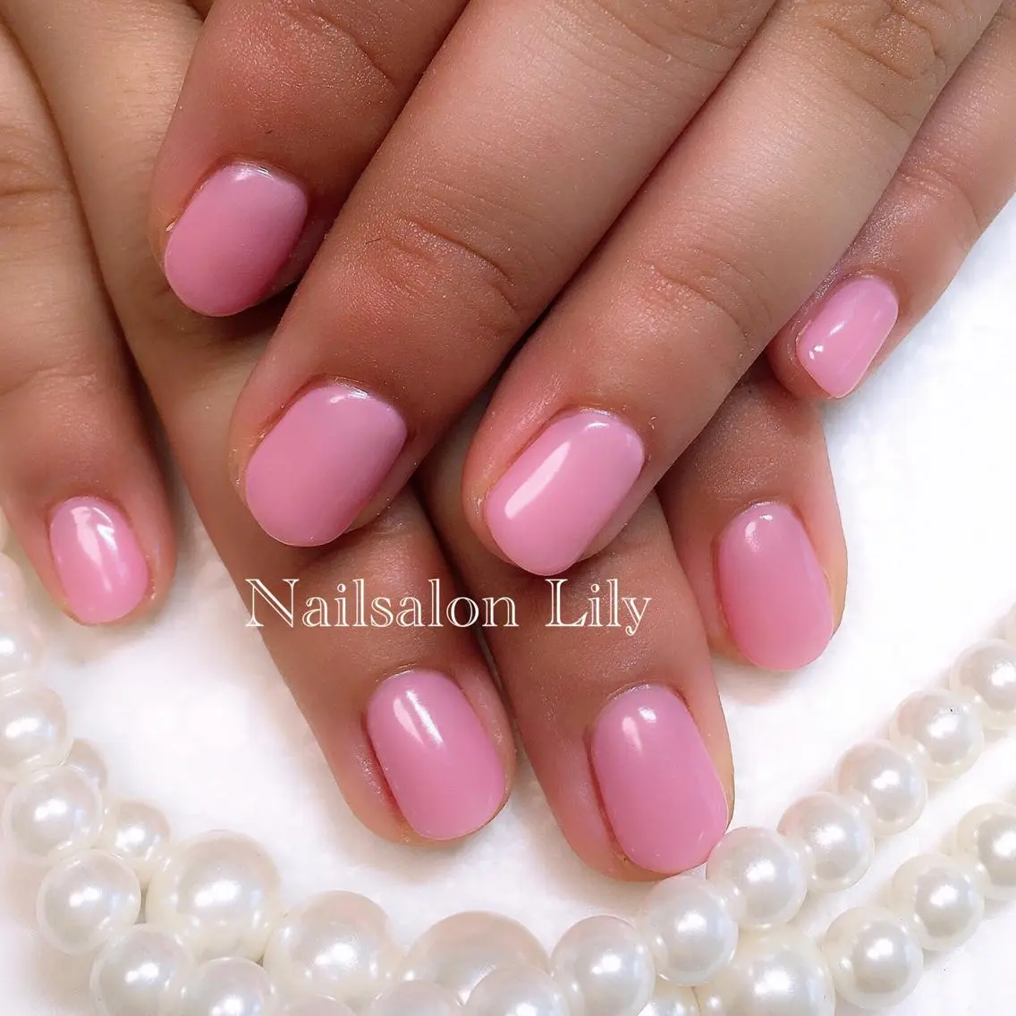 ネイル ワンカラーネイル ピンク Lily*nail 🌻Mii🌻のネイルデザイン