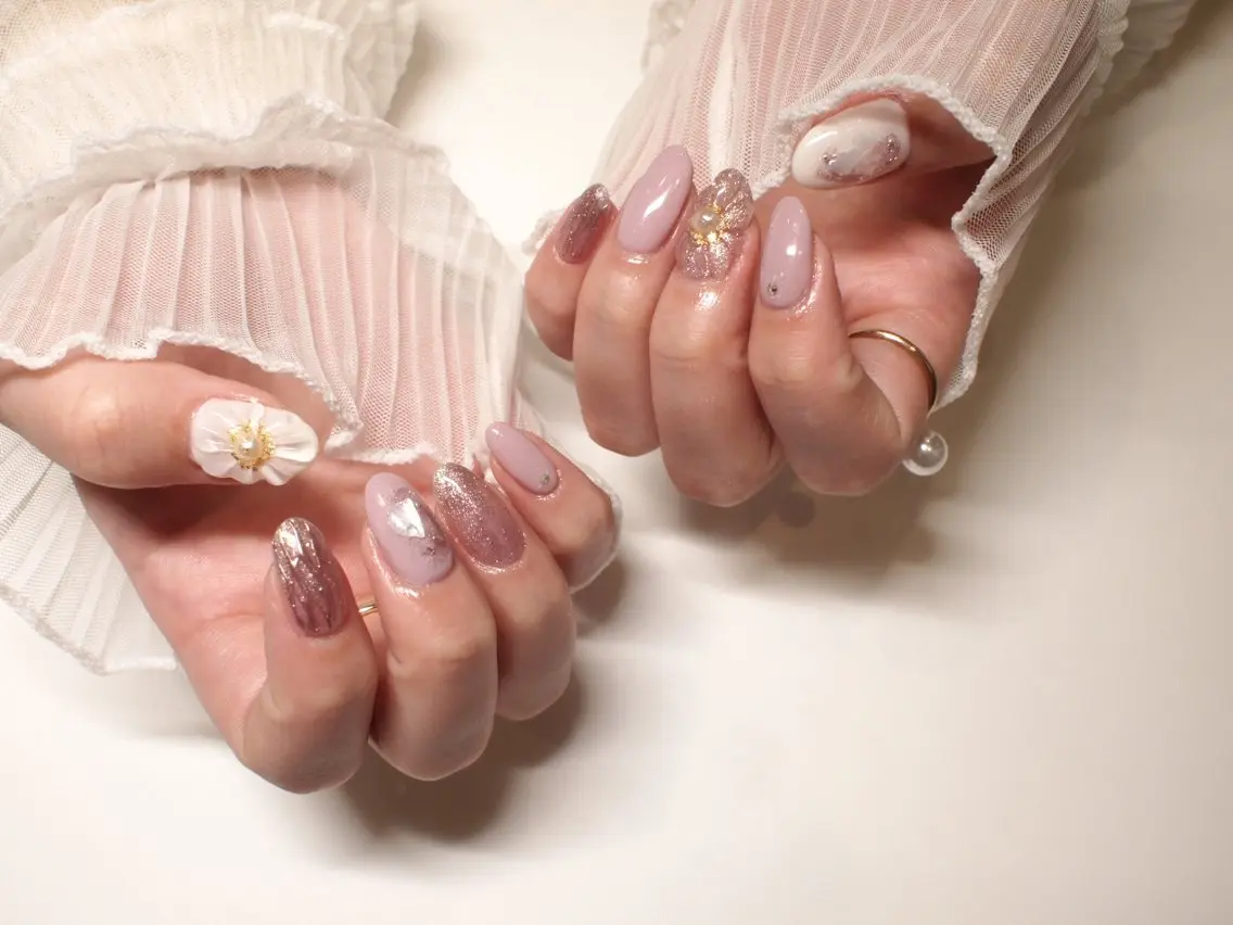 ネイル ぷっくりネイル 春ネイル 【ＯＲＧＡＮ】 nailのネイルデザイン