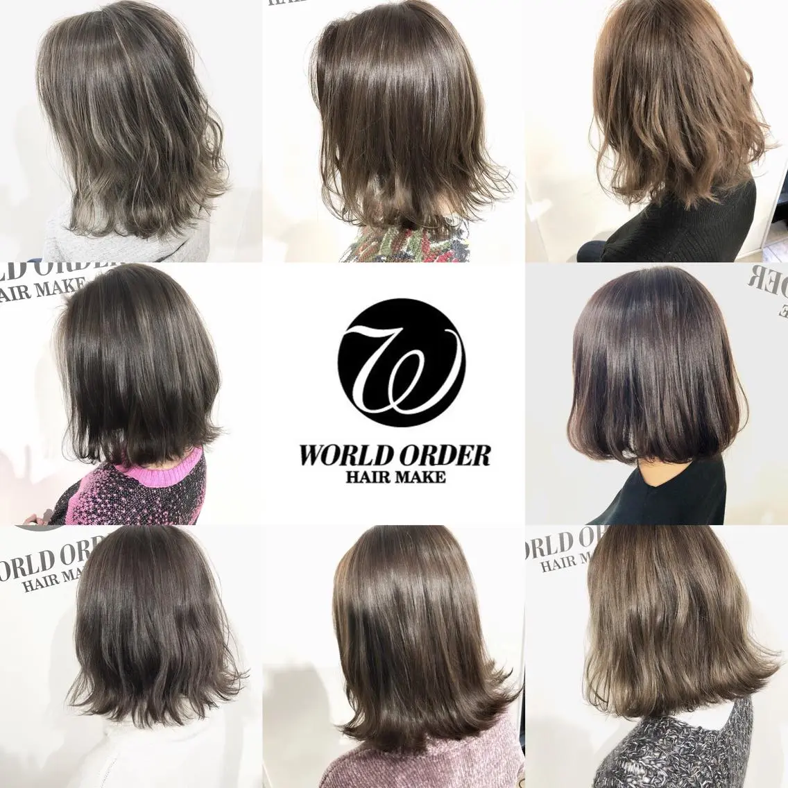 カラー アッシュ グレージュ ハイライトカラー 夜23時まで予約🉑 reverieあきらのヘアスタイル
