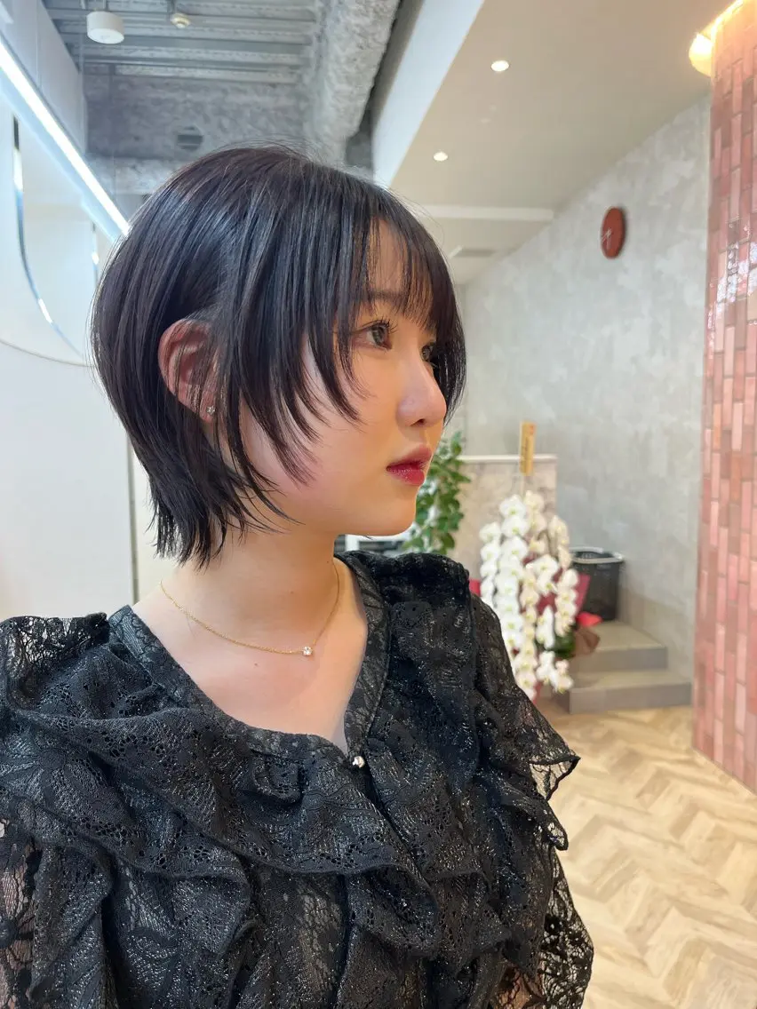 ショート カラー 柔らかい艶暖色 レイヤー🫧姫汝のヘアスタイル
