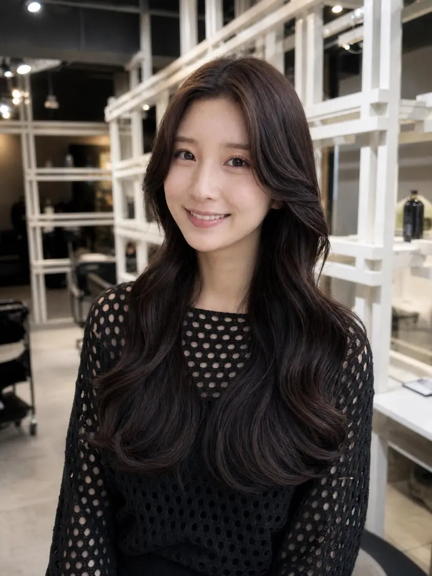 ロング カット ヘアカラー 恵比寿韓国レイヤー× 艶透明感カラー大場のヘアスタイル