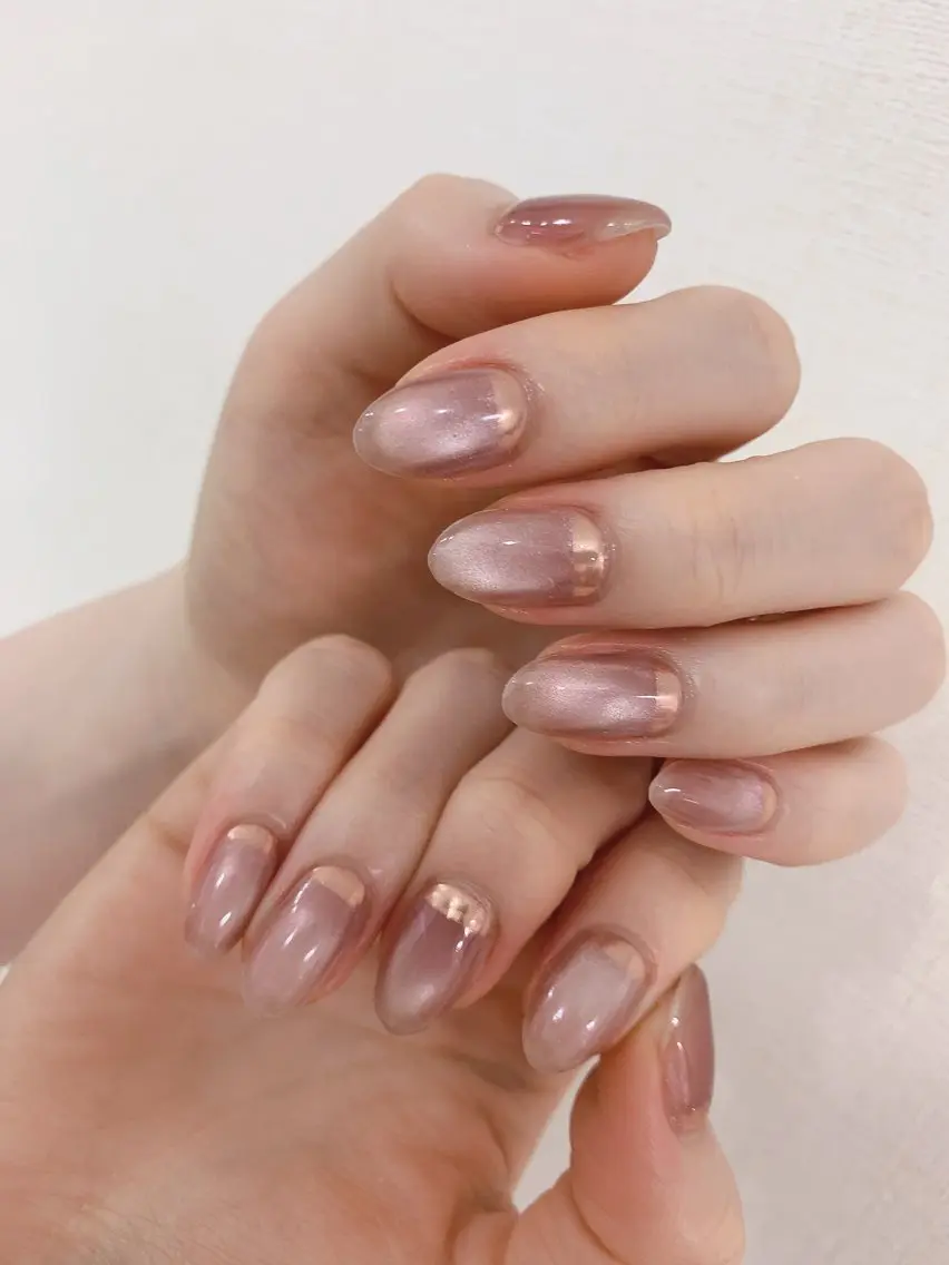 ネイル 韓国ネイル マグネットネイル 春ネイル ワンホンネイル Rainbow Nailのネイルデザイン