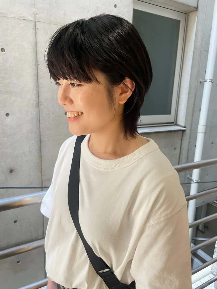 ショート カラー パーマ ヘアアレンジ カット satsuki 暖色・ブラウンカラーのヘアスタイル