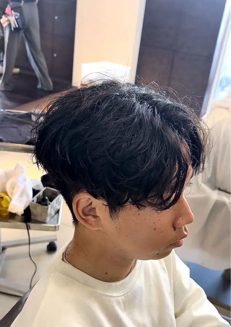 ショート パーマ メンズ メンズパーマ カット パーマ 静岡/草薙パーマ メンズバレイヤージュのヘアスタイル