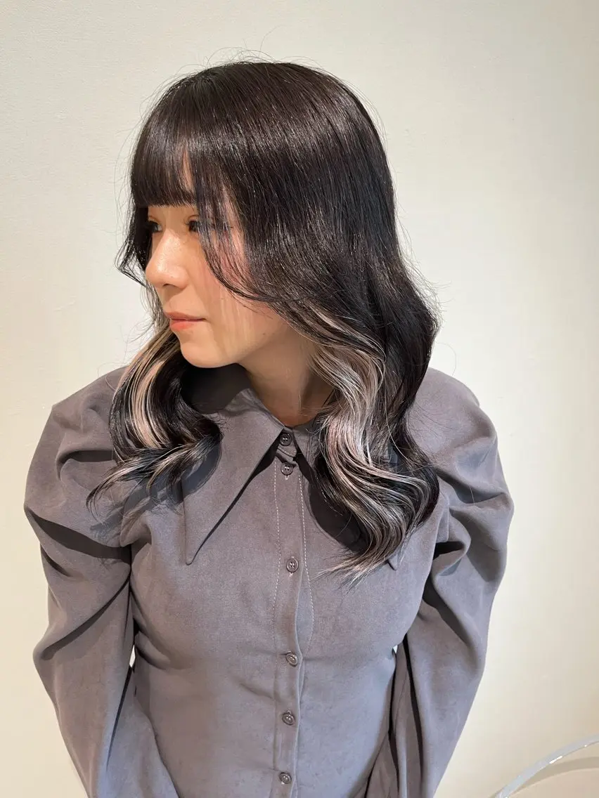 ミディアム カラー カット ヘアカラー トリートメント レイヤー似合わせ 透明感カラーりきやのヘアスタイル