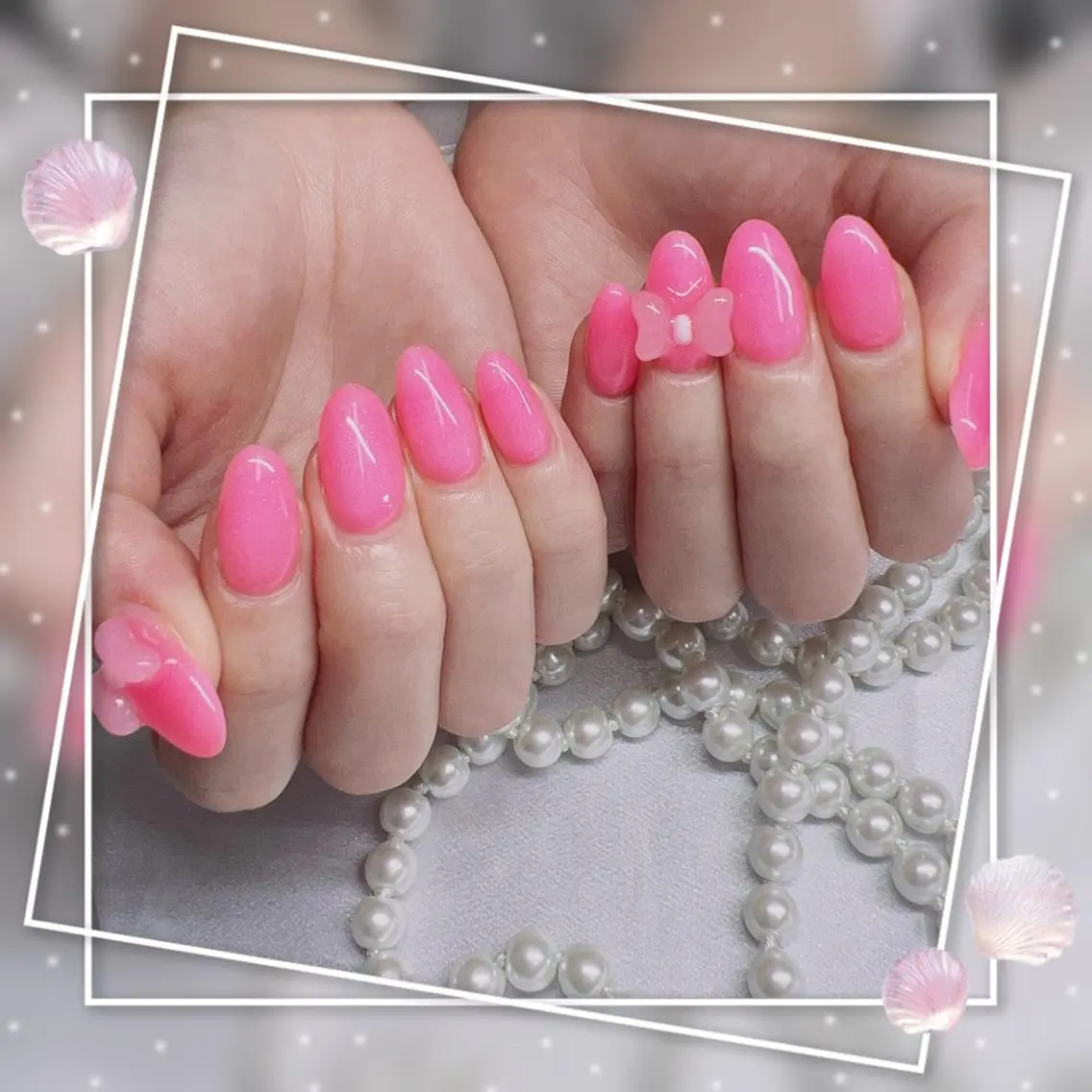 ネイル フレンチネイル キラキラネイル 韓国ネイル マグネットネイル マグネットフレンチ Chill Nailsalonのネイルデザイン