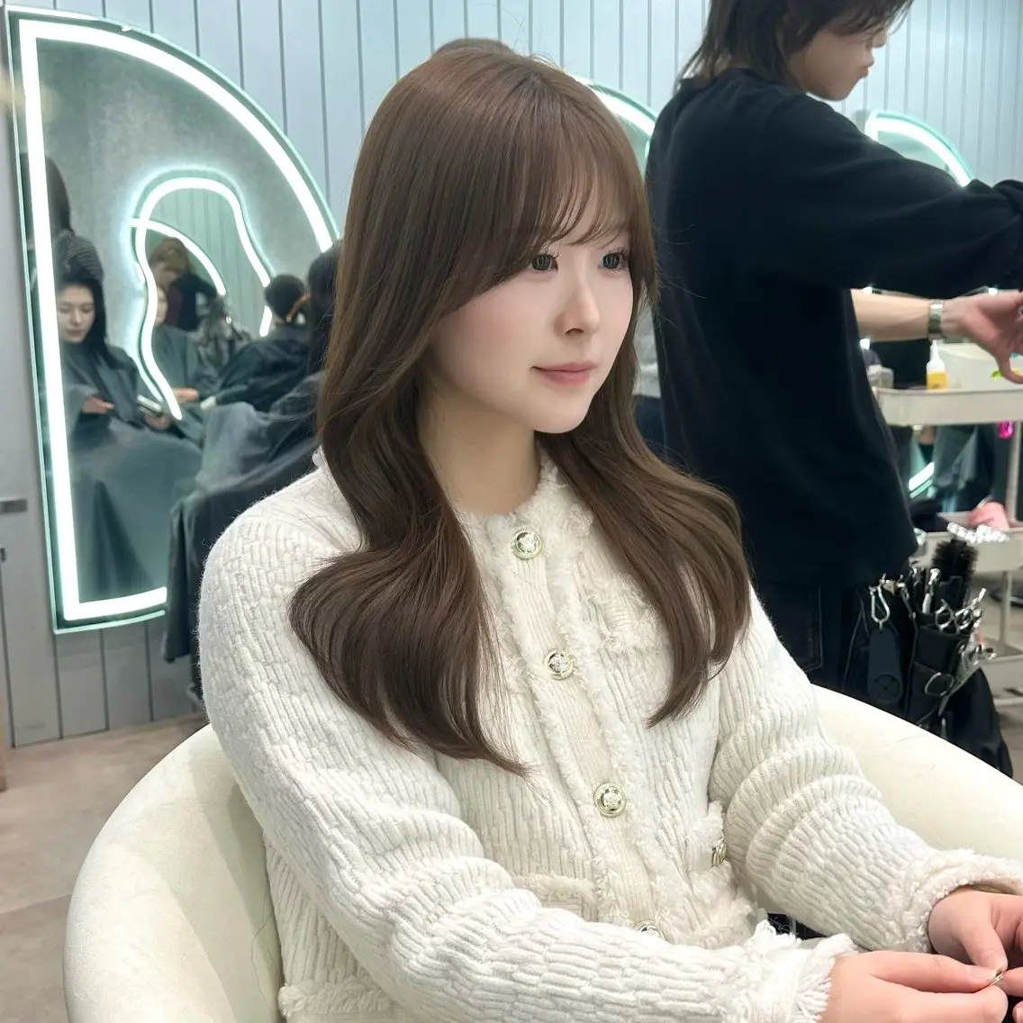 セミロング カラー ヘアアレンジ カット ヘアカラー トリートメント ブリーチなしW🎀 髪質改善/はのんのヘアスタイル