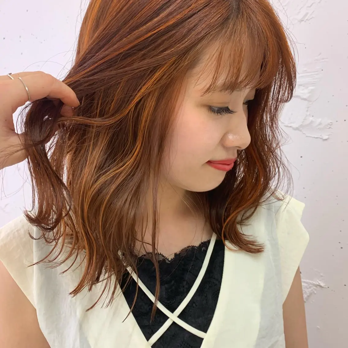 ミディアム 顔周りの垢抜けヘア 立山あいりのヘアスタイル