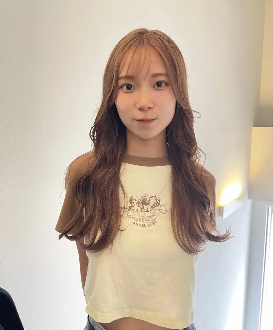 ロング ヘアカラー ブリーチなしダブル ブリーチカラー優海のヘアスタイル