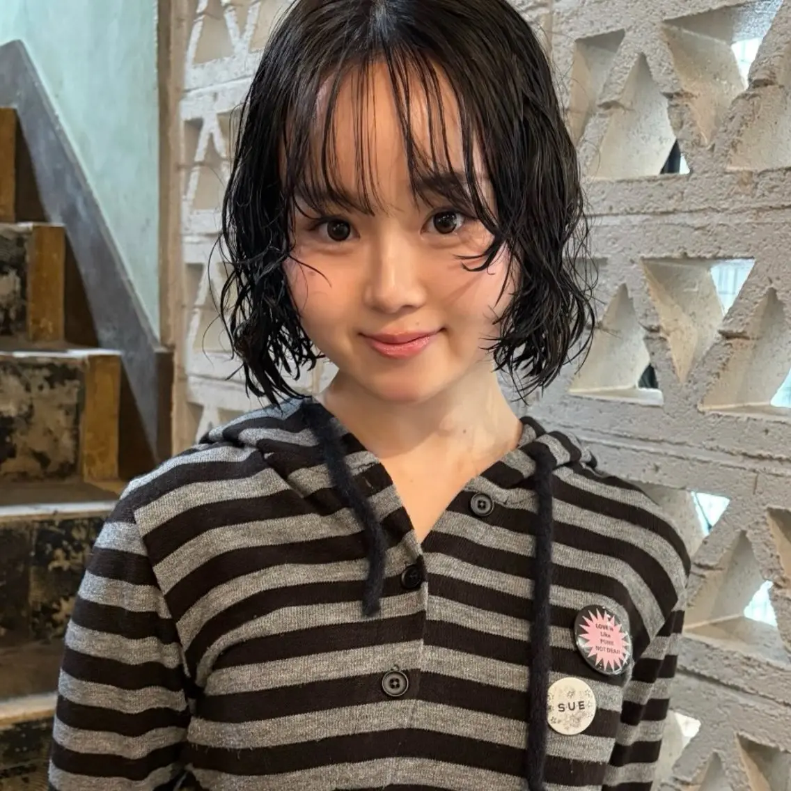 ショート パーマ カット パーマ 石坂 日果梨のヘアスタイル