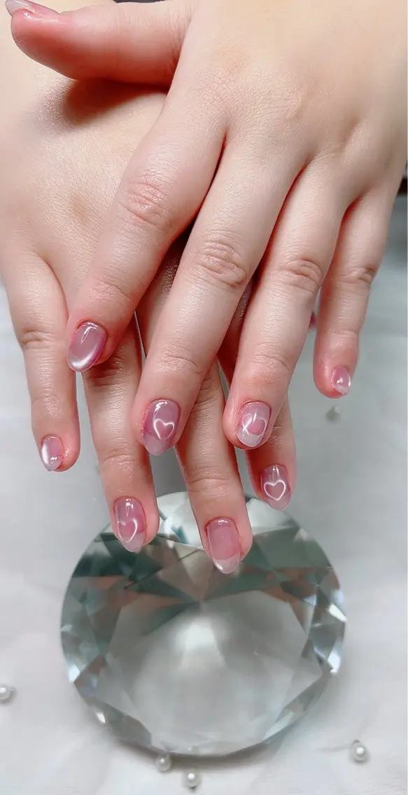 ネイル キラキラネイル マグネットネイル マグネットワンカラー ワンカラーネイル ぷっくりネイル ハンドネイル Cute Tips nailのネイルデザイン