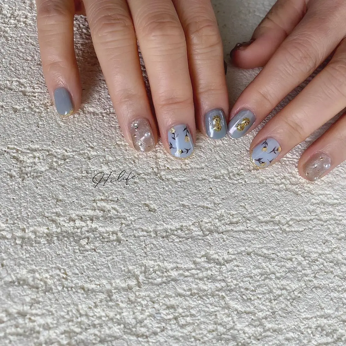 ネイル マグネットネイル ストーンネイル Nail Adore.のネイルデザイン