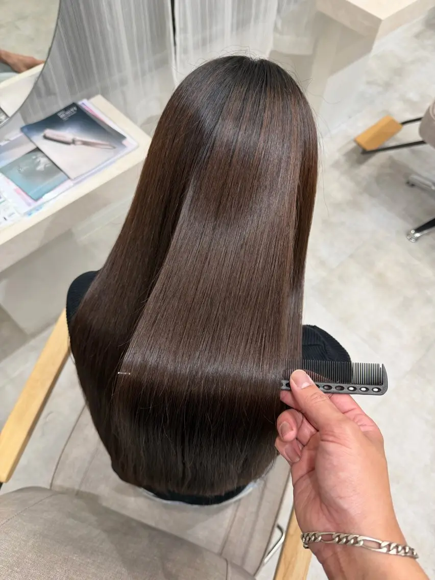 ロング 縮毛矯正 トリートメント 城崎如哉 /縮毛矯正のヘアスタイル