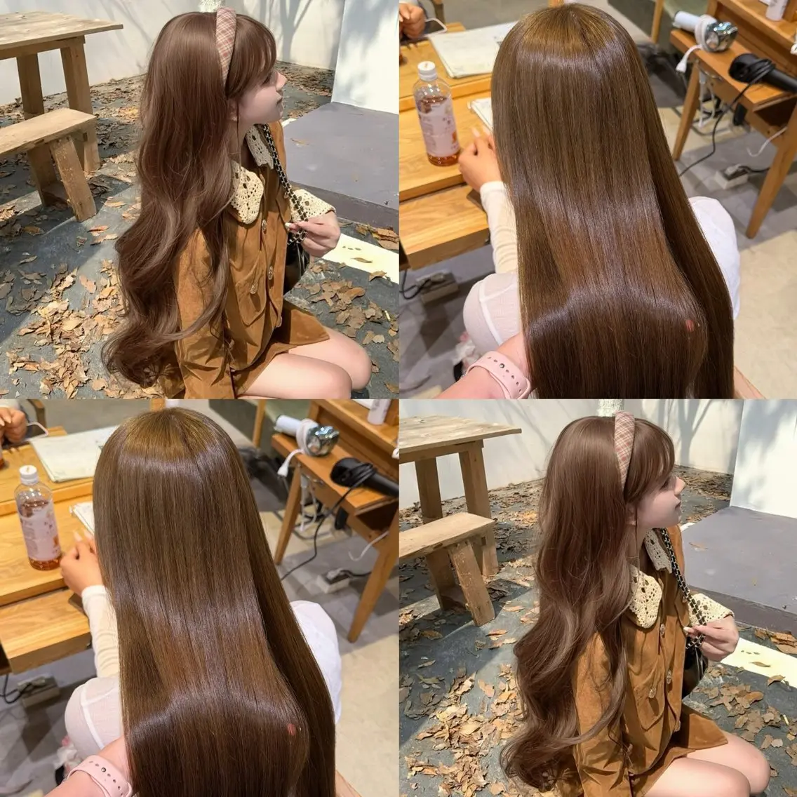 ロング カラー ベージュカラー ブラウンカラー 透明感カラー ヘーゼル ヘアカラー 韓国スタイル /一那のヘアスタイル