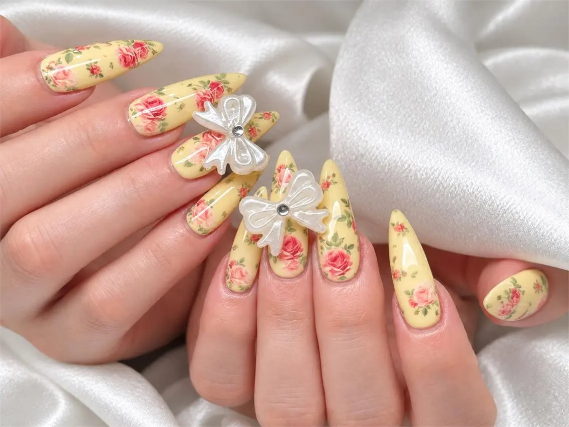ネイル フラワーネイル 黄色 RIRI 池袋のネイルデザイン
