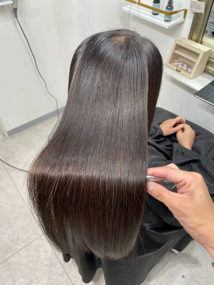 ロング 縮毛矯正 トリートメント 癖解消✨️シルク 矯正💎DAIKIのヘアスタイル