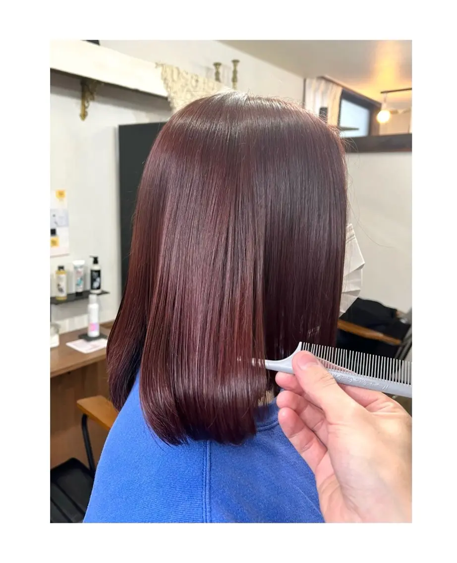 ミディアム ヘアカラー アラタケ マリのヘアスタイル