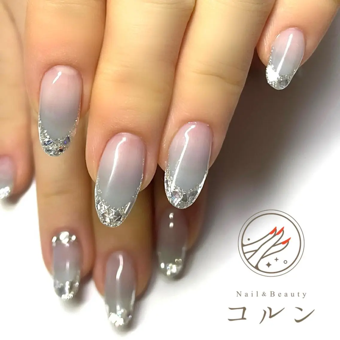ネイル フレンチネイル ガラスフレンチ ハンドネイル フットネイル NailBeauty コルンのネイルデザイン
