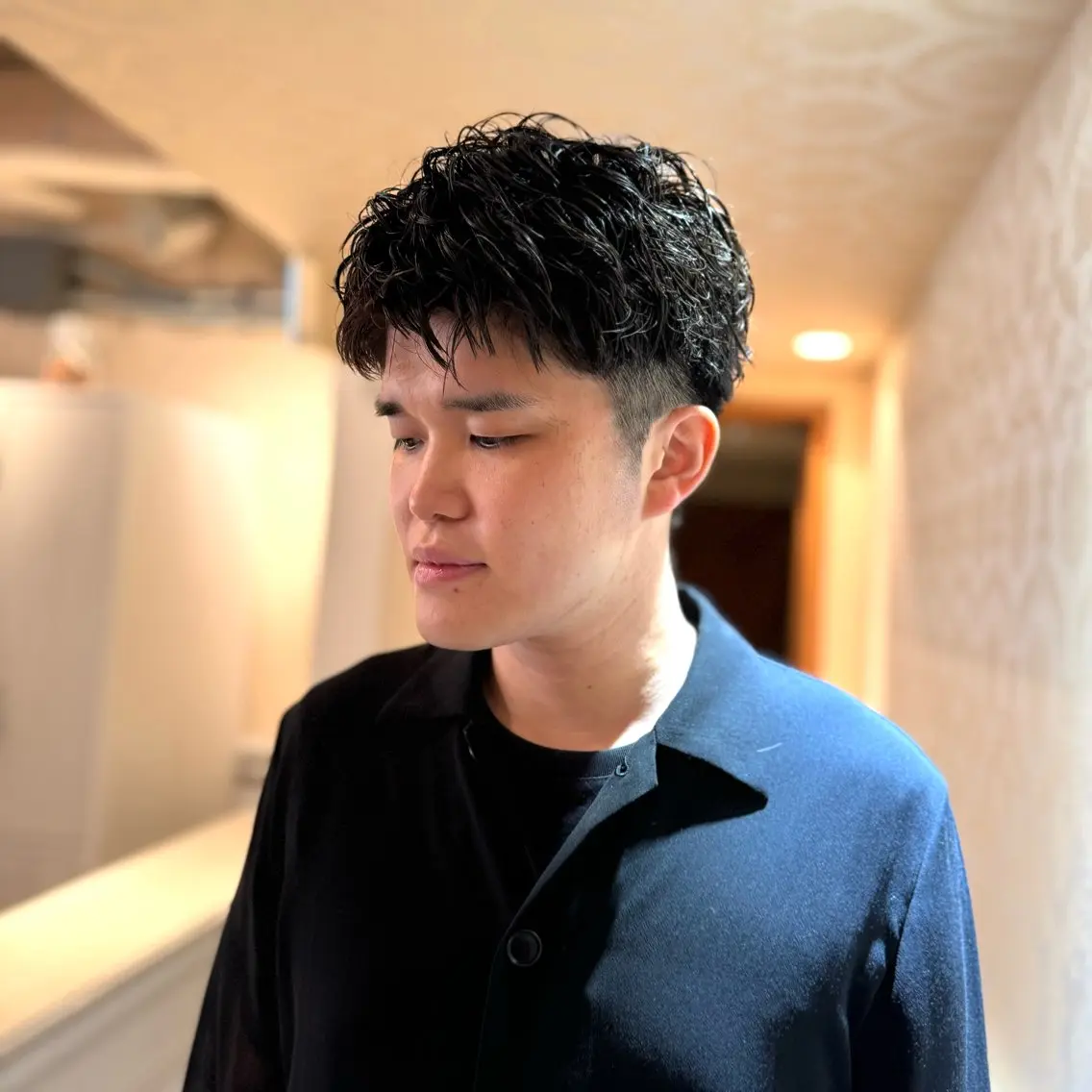 メンズ メンズパーマ メンズショート パーマ 丸山のヘアスタイル
