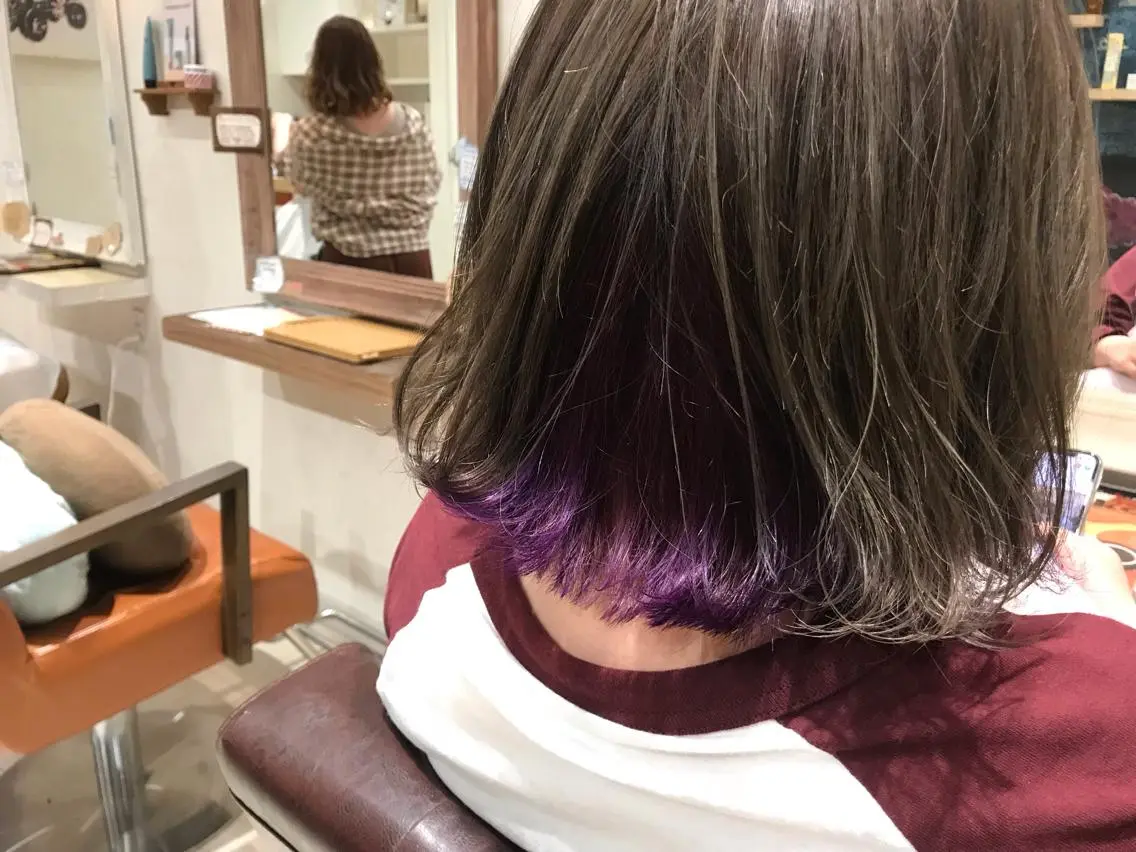 ショート カラー インナーカラー パープルカラー メンズ指名多数!! 田島史也のヘアスタイル