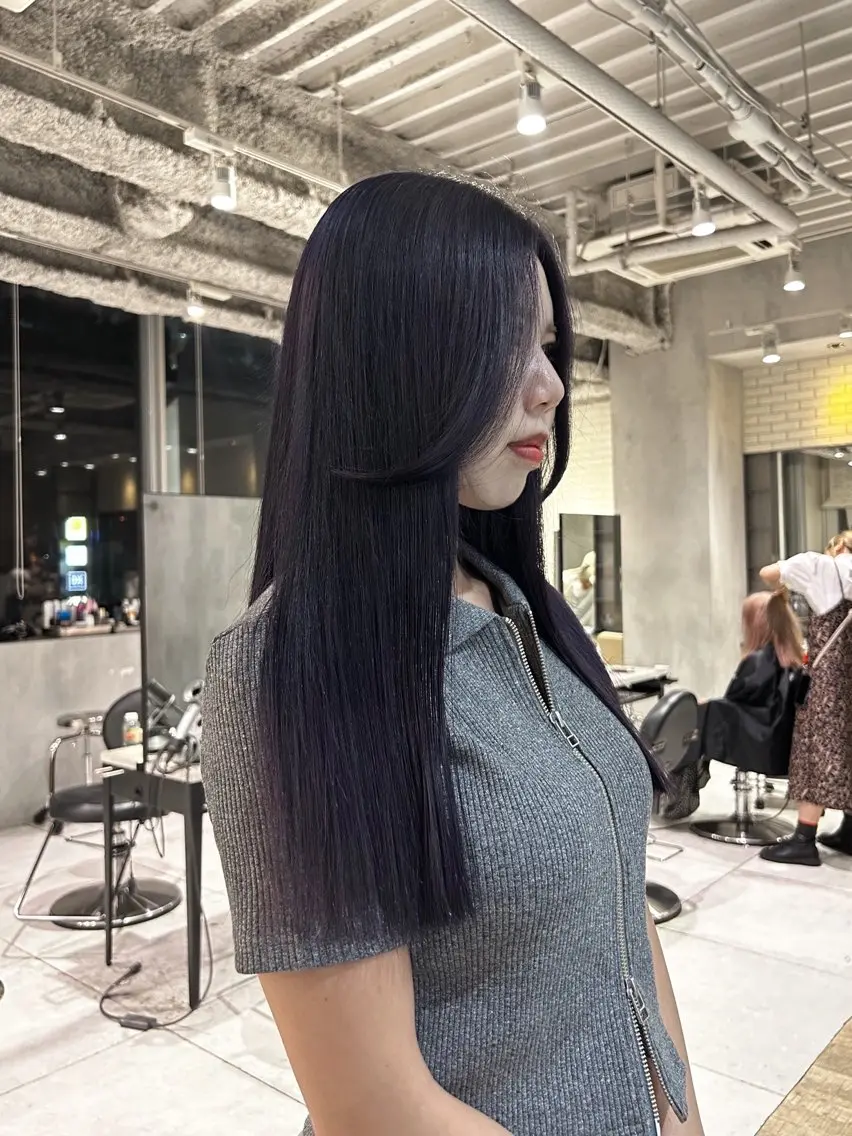 ロング カラー パープルカラー Hinata🛸 ハイトーン美容師のヘアスタイル