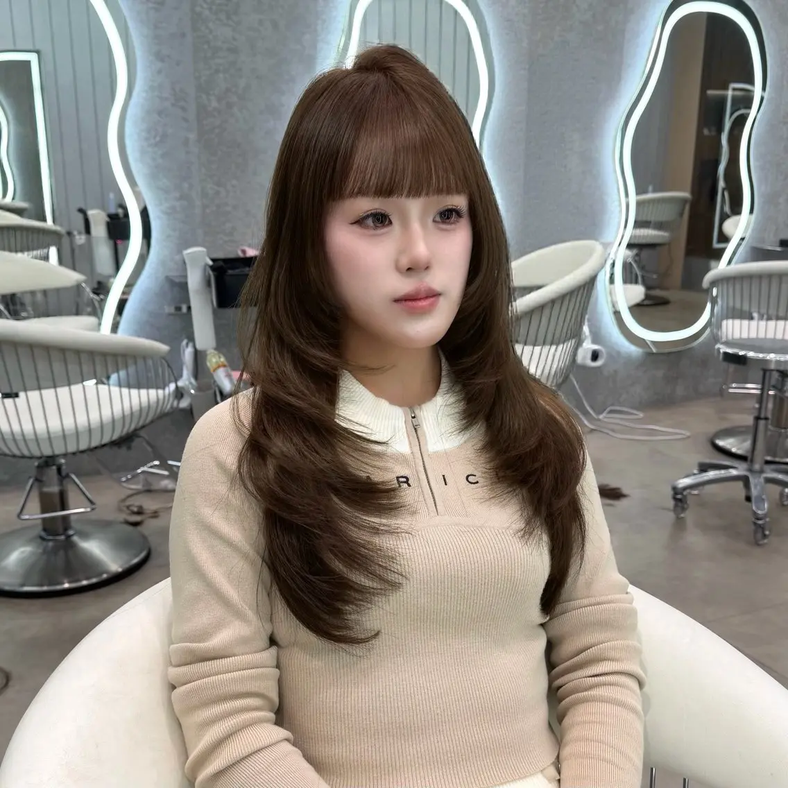 セミロング カラー ヘアアレンジ カット ヘアカラー トリートメント ブリーチなしW🎀 髪質改善／はのんのヘアスタイル