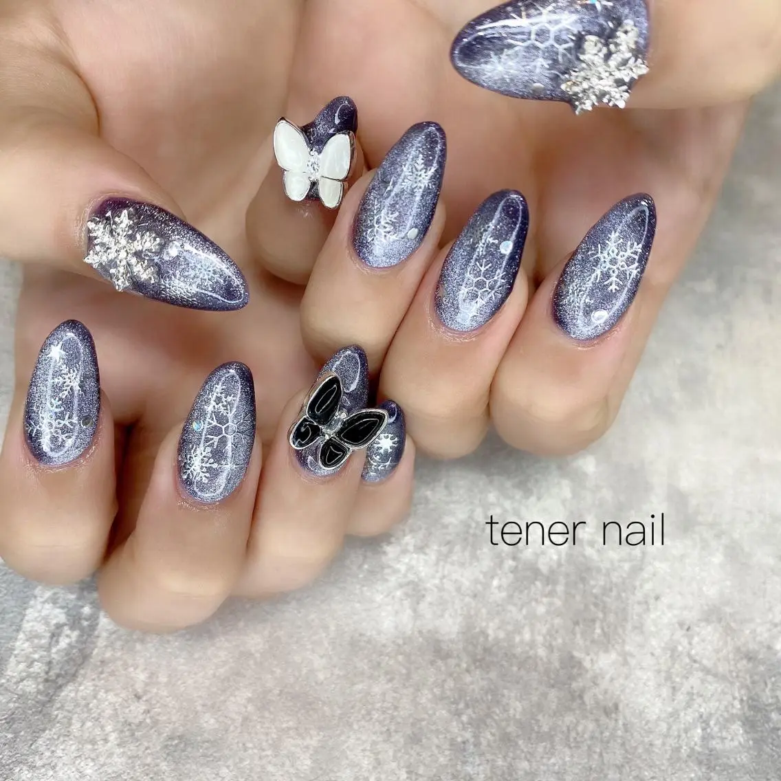 ネイル マグネットネイル ネイビー テネルネイル tener nailのネイルデザイン