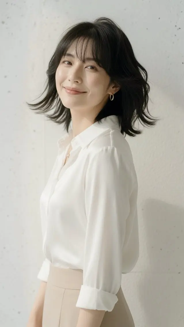 セミロング 石沢 知康のヘアスタイル
