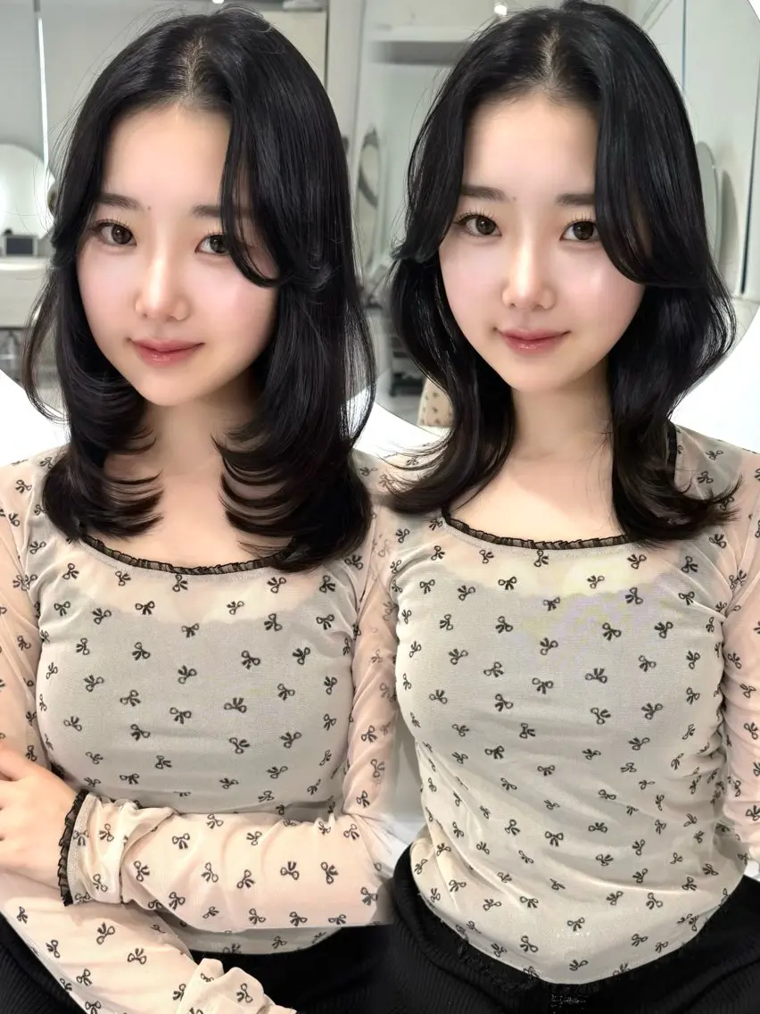 ミディアム ミディアムレイヤー くびれヘア レイヤーカット レイヤーカット🫧 🎀Tomoka🎀のヘアスタイル