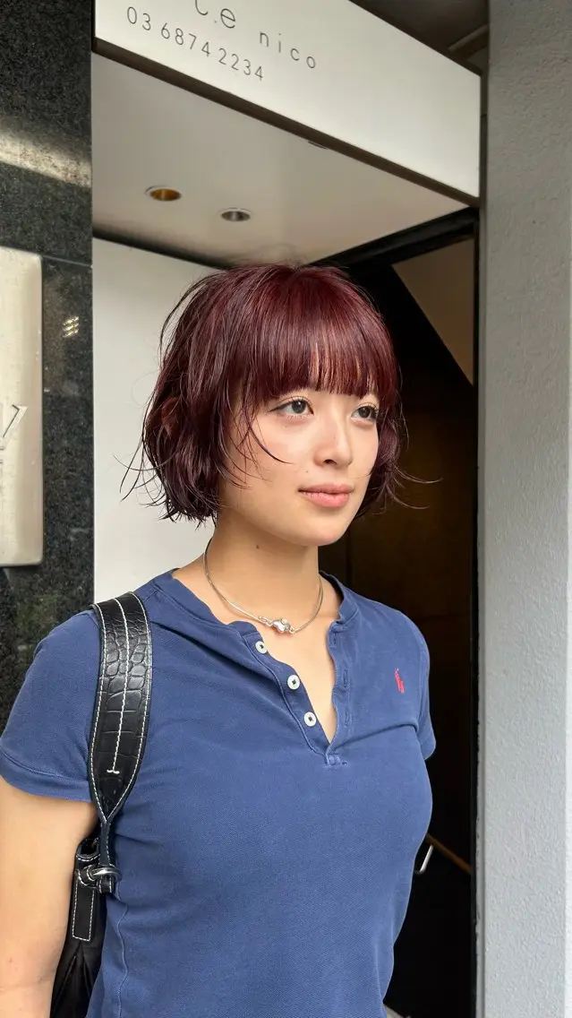 ショート カラー パーマ ボブ トリートメント ニュアンスパーマ カット ヘアカラー パーマ トリートメント 🌿ボブ パーマ高橋啓太🌿のヘアスタイル