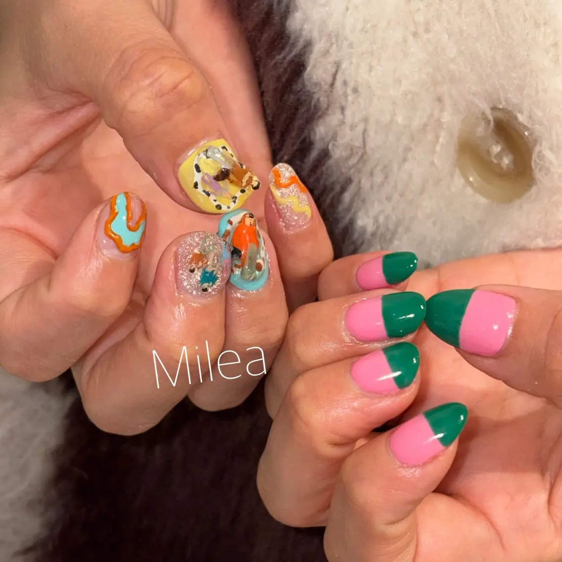 ネイル ハンドネイル Milea🩵 Sayaka🪩のネイルデザイン