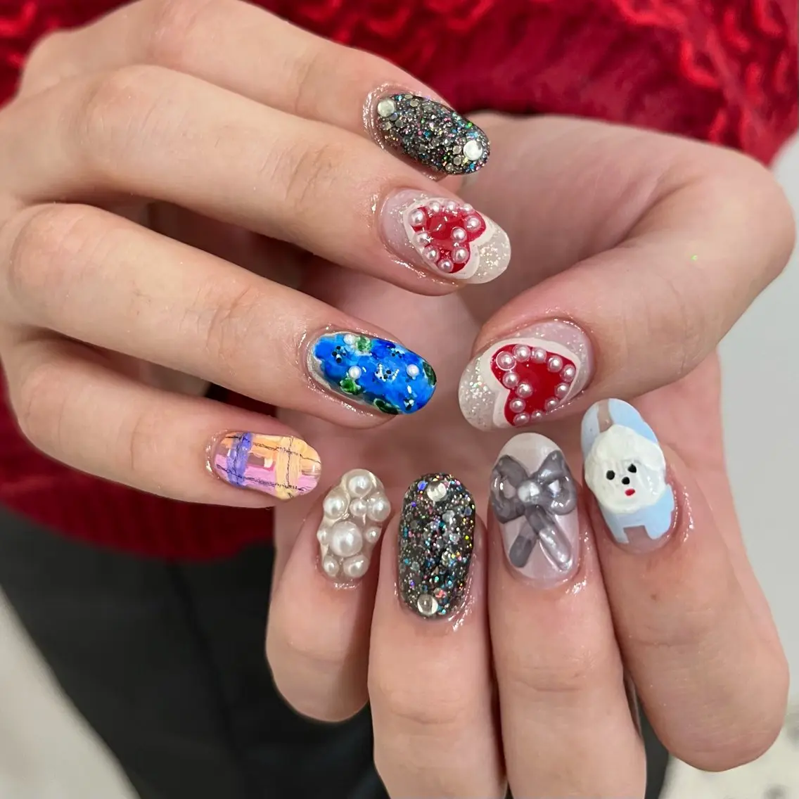 ネイル グリーン ハンドネイル vegh. nail/阿波座のネイルデザイン