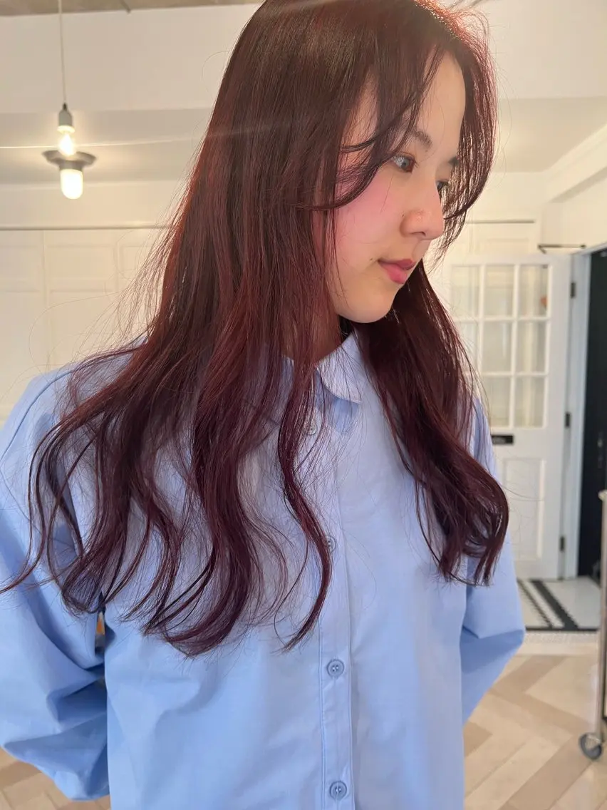 カラー ヘアカラー ブリーチカラー🎀 韓国風/寺門美優のヘアスタイル